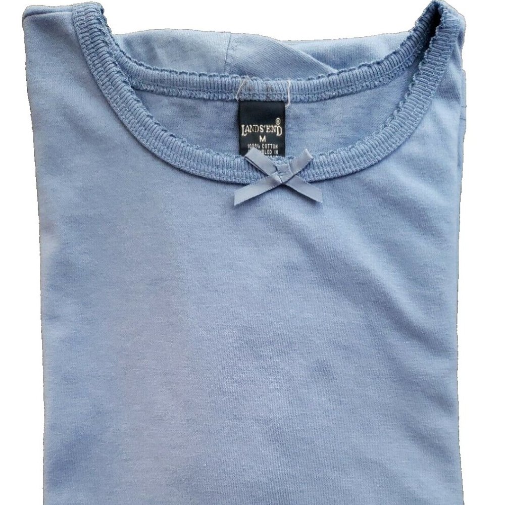 Lands' End - Solid Crew Neck Short Sleeve T-Shirt - Medium - French Blue